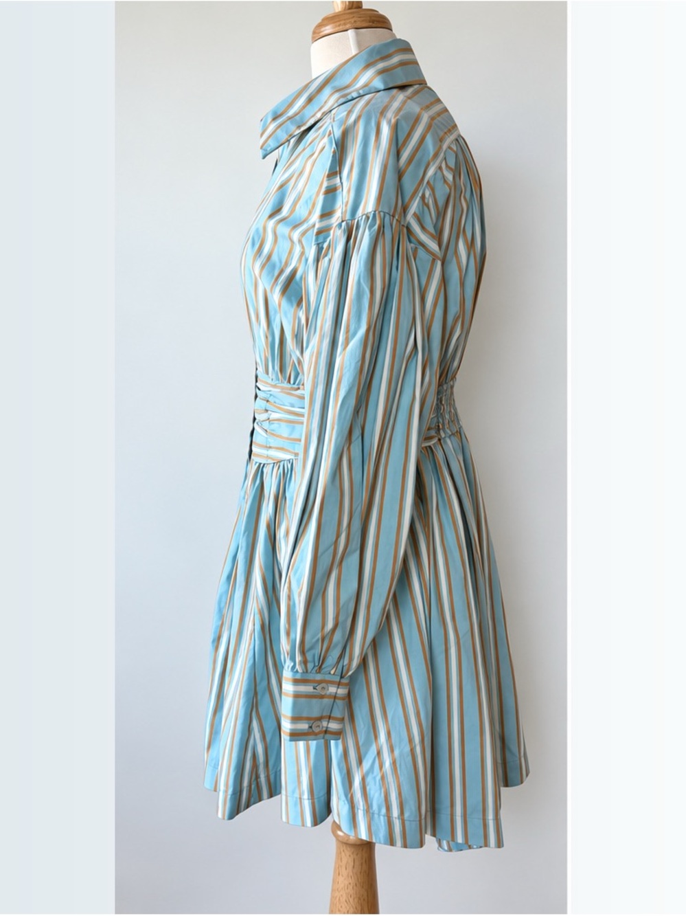 Anthropologie Striped High Low A-Line Mini Shirt Dress M NWT - Picture 5 of 16